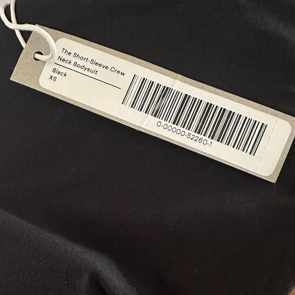 NWT Everlane Short Sleeve Crew Neck Bodysuit Black, Size XS - Picture 8 of 8